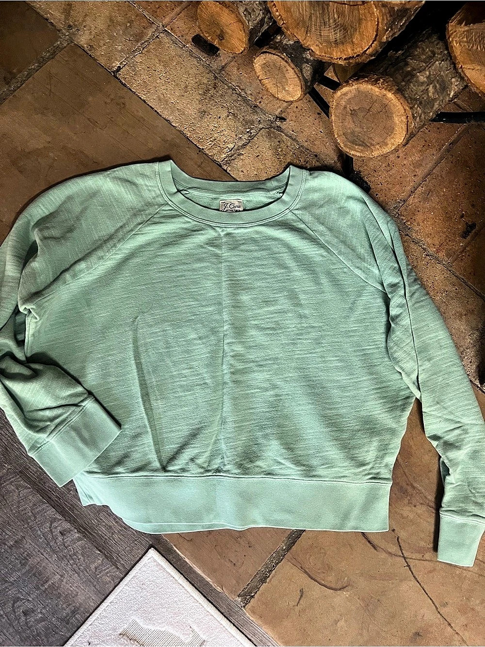 J.Crew Vintage Fleece Crewneck Sweatshirt Mint Green Large